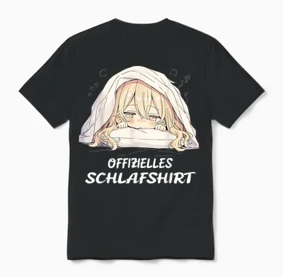 Official Sleepshirt, Kawaii Anime Manga Pyjamas Nightdress Unisex T-Shirt - Black