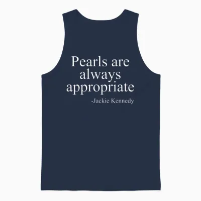 Pearls Are Always Appropriate Classic Pear Unisex Tank Top - Navy