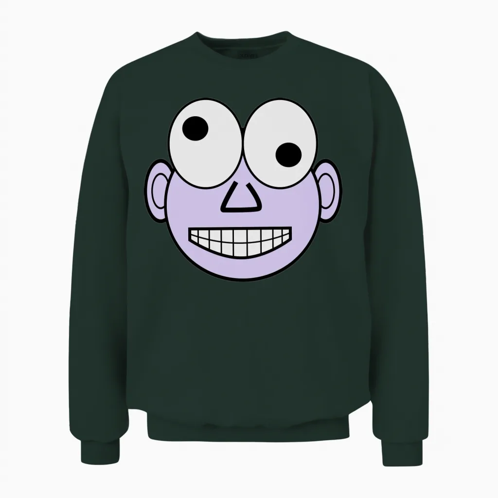 Funny Face Unisex Sweatshirt in Forest