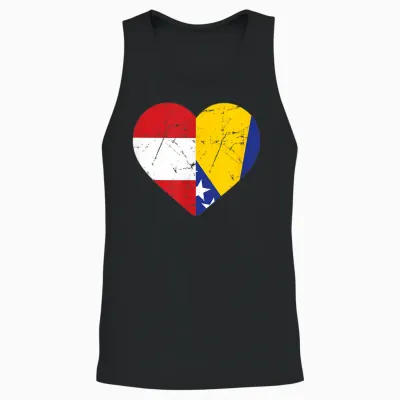 österreichische Flagge Bosnische Flagge österreich Bosnien Unisex Tank Top - Black