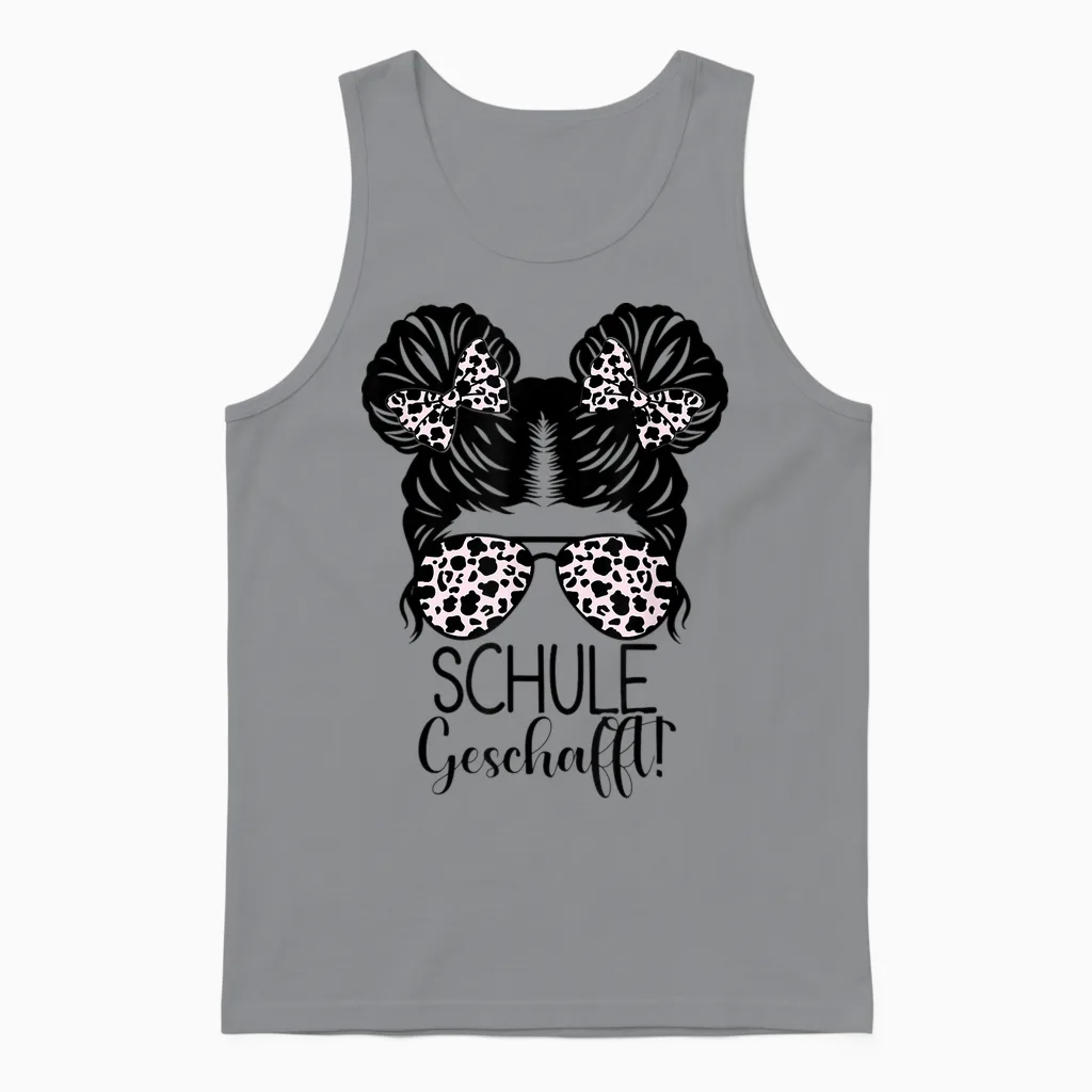 Schule Geschafft Messy Bun Mädchen 2026 Unisex Tank Top in Sport Grey