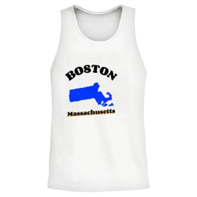 Boston Massachusetts Unisex Tank Top - White