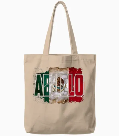 (2 Sided) El Abuelo Mas Chingon Mexican Grandpa Tote Bags - Natural