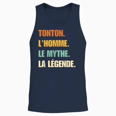 Custom Gift Tonton Man Legend Promoted Tonton 2026 Unisex Tank Top - Navy