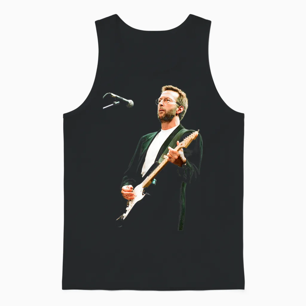 Guitarist Eric Clapton Blues Live Sheffield 1993 Unisex Tank Top in Black