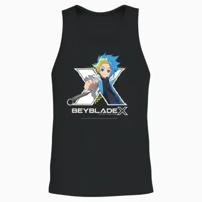 Beyblade X Jaxon Cross Logo Unisex Tank Top - Black