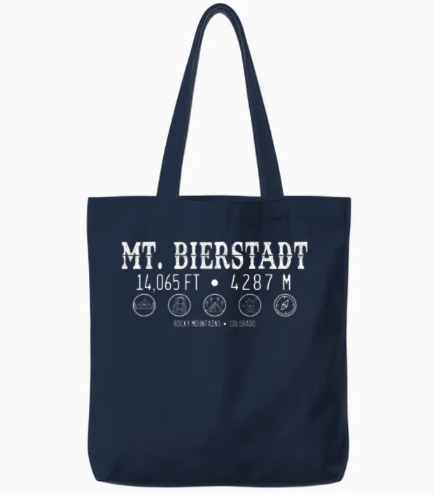 Mount Bierstadt Colorado Tote Bags in Navy
