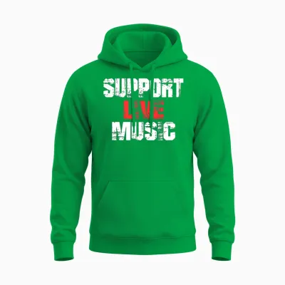 Support Live Music Unisex Hoodie - Irish Green