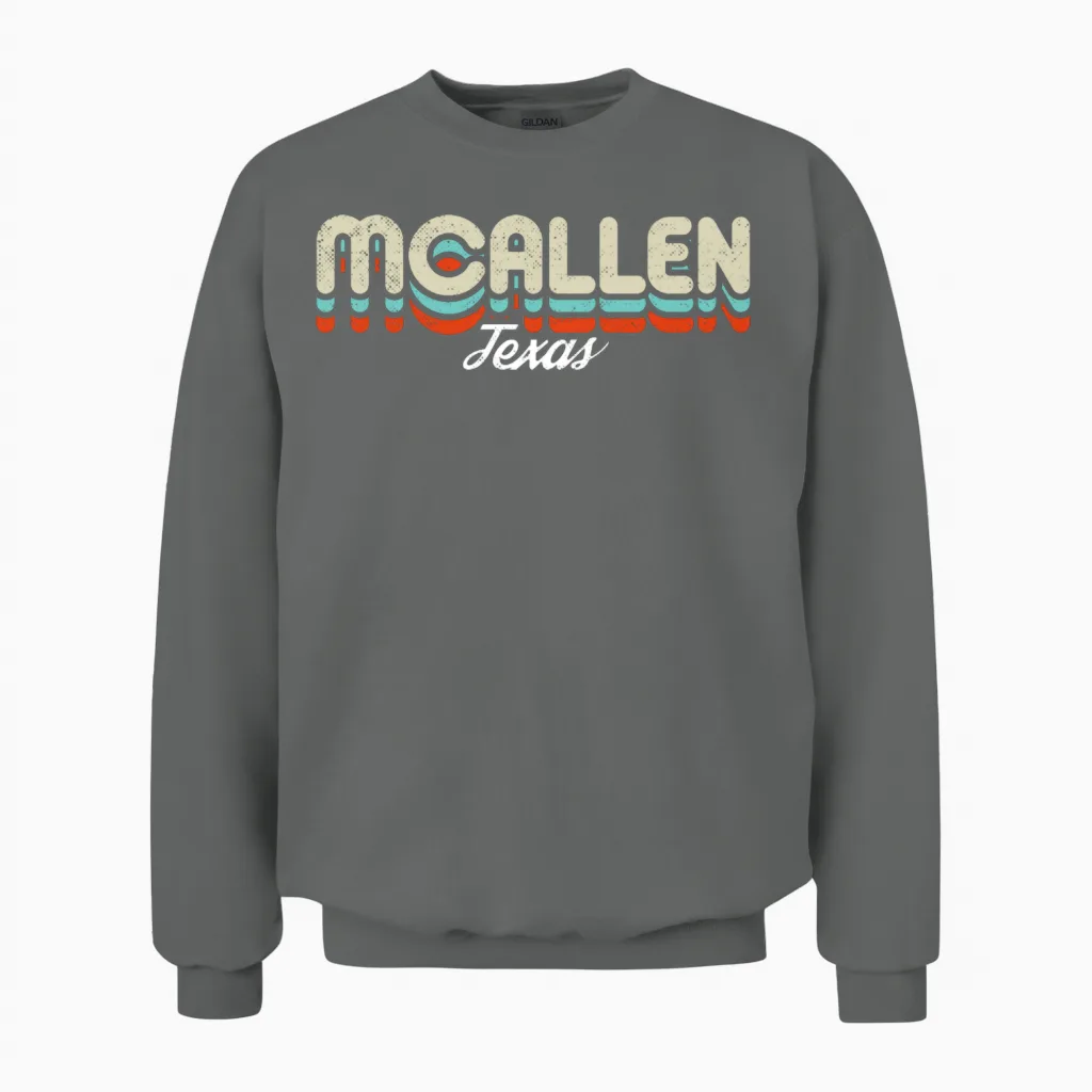 Retro Mcallen Texas Unisex Sweatshirt - Graphite Heather