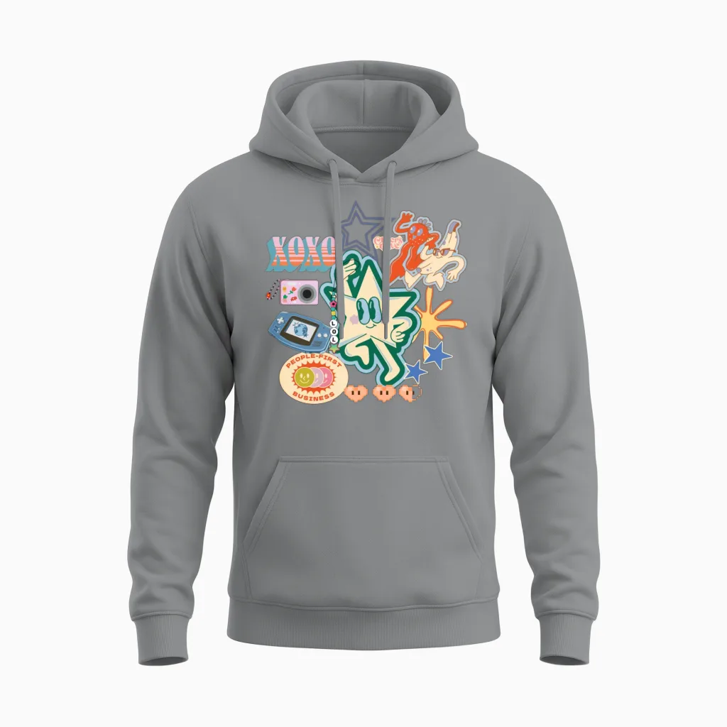 Xoxo Cute Item Unisex Hoodie in Sport Grey