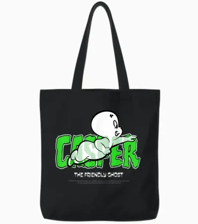Casper Movie Merch the Friendly Ghost Classic Tote Bags - Black