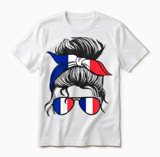 French Girl France French Girl France Women French Unisex T-Shirt in White