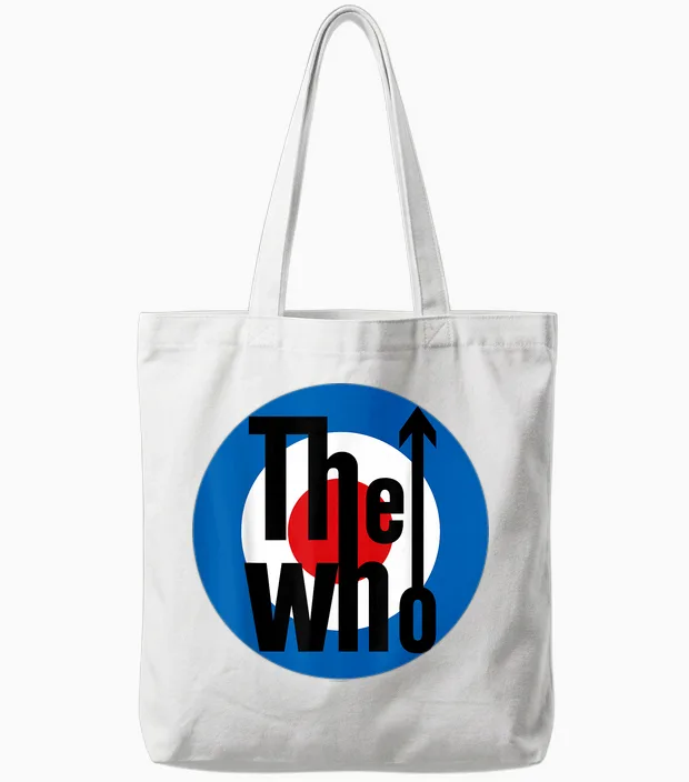 The Who Official Classic Target Logo Tote Bags in White