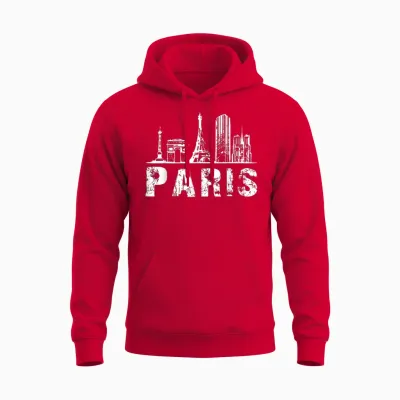 Paris France - National Day - Souvenirs De Paris T-Shirt, Black, S Unisex Hoodie - Red