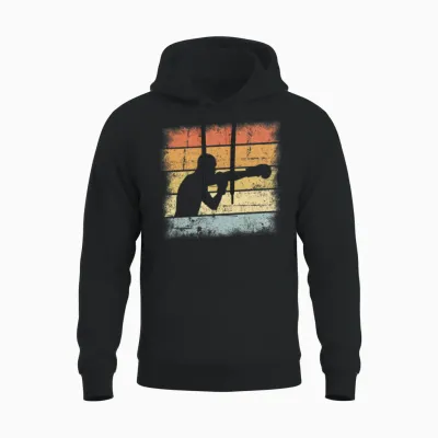 Boxer Retro Unisex Hoodie - Black