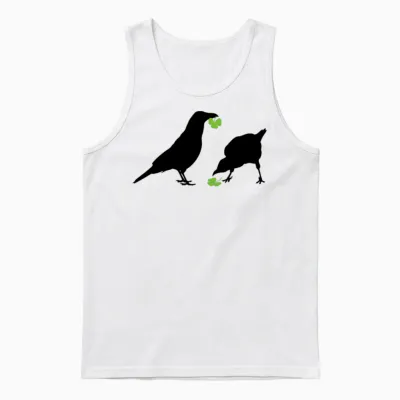 Saint Patrick's Day Kelly Green Shamrock Crows Unisex Tank Top - White