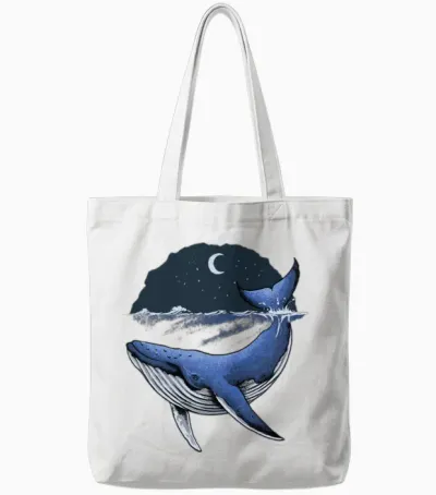 Whale Tote Bags - White