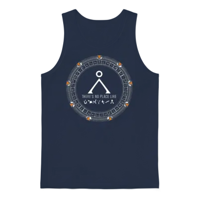 Stargate No Place Like Home Gate Adult Unisex Tank Top - Navy