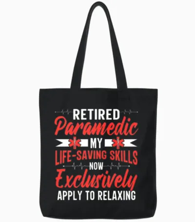 Retirement Party Ambulance First Aid Emt Retired Tote Bags - Black