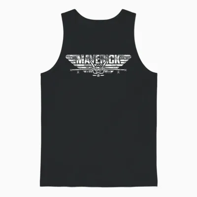 Top Gun Maverick Fighter Jet Logo T-Shirt, Black, S Unisex Tank Top - Black