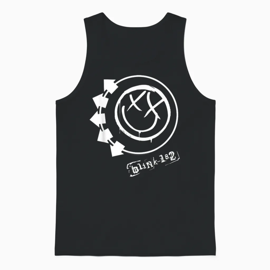 Blink 182 Smile Rock Music Band by Rock Off Unisex Tank Top in Black