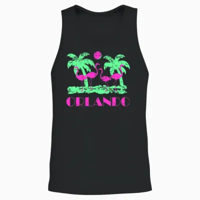 Retro Orlando Florida Unisex Tank Top - Black