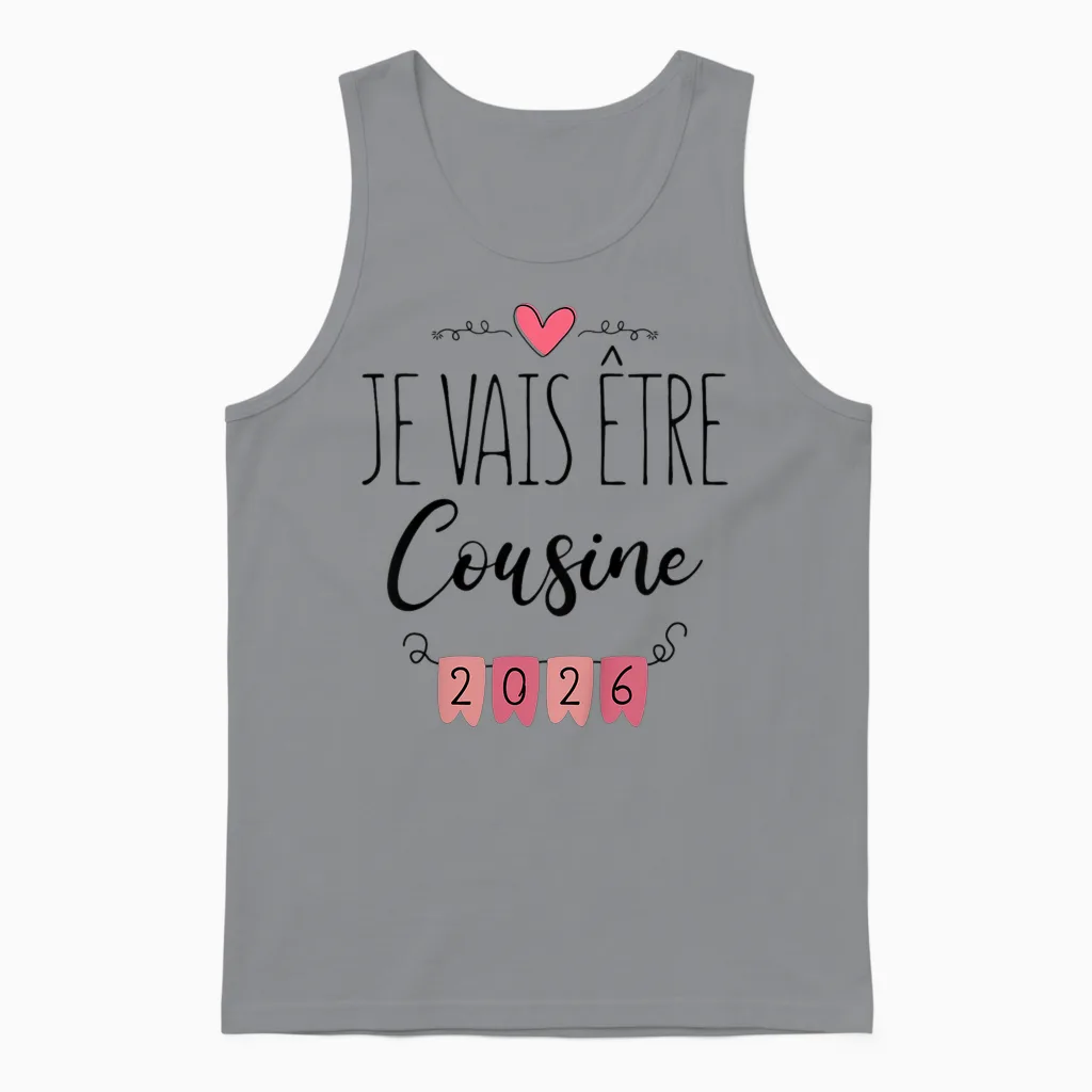 Funny Pregnancy Announcement - I Will Be Cousine 2026 Unisex Tank Top in Sport Grey