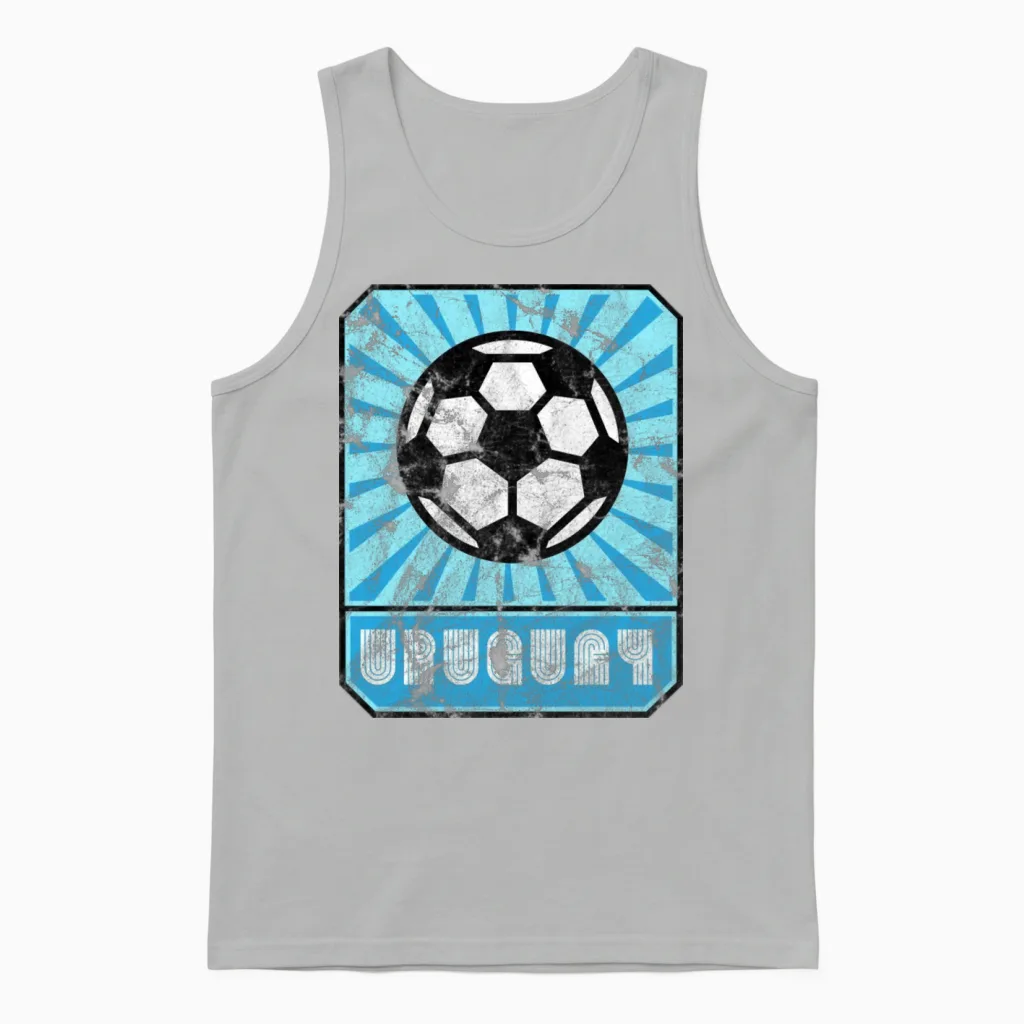 Uruguay Soccer Retro Unisex Tank Top in Ash