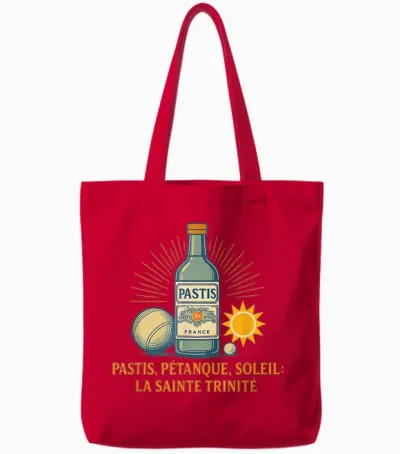 Pastis, Petanque, Sun: the Holy Trinity Tote Bags - Red