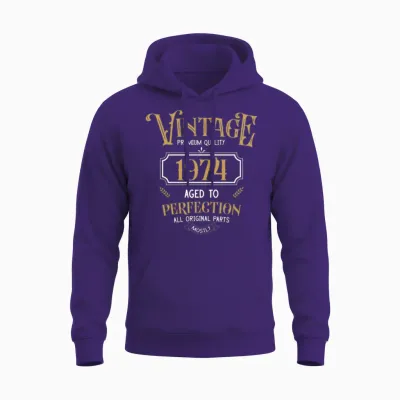1974 Vintage Birthday Unisex Hoodie - Purple