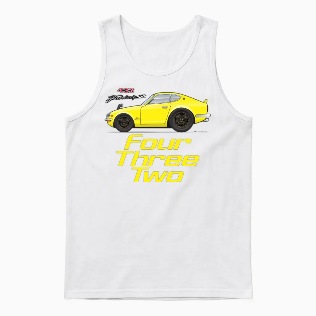 Four Yellow Unisex Tank Top in White