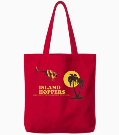 Island Vintage 80er Jahre Hoppers Tote Bags - Red