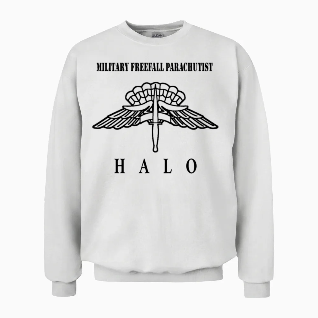 Military Freefall Parachutist - Halo Unisex Sweatshirt in White