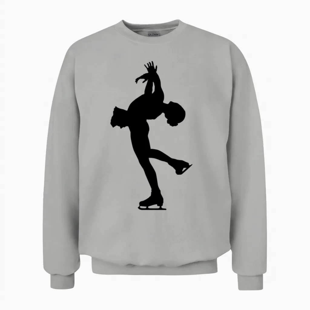 Ice Skating Unisex Sweatshirt in Ash