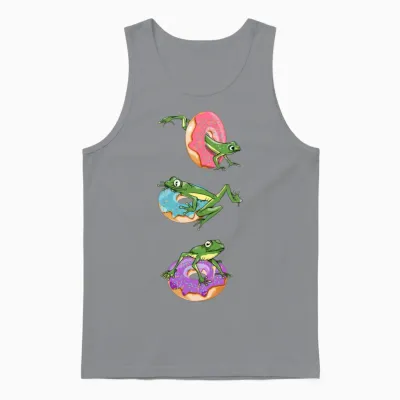 Funny Frogs and Doughnuts Unisex Tank Top - Sport Grey