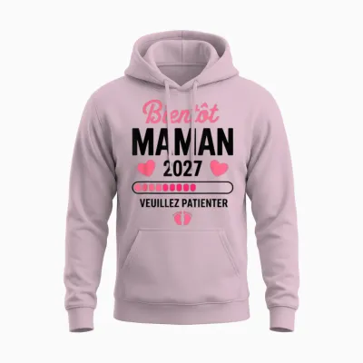 Future Maman 2027 Tee Shirt Femme Enceinte Unisex Hoodie - Light Pink