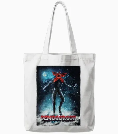 Stranger Things 4 Demogorgon Mountain Walk Tote Bags - White