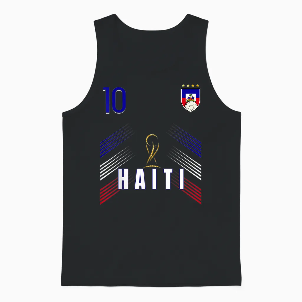 Retro Haiti Flag Haitian Pride Lovers Unisex Tank Top in Black