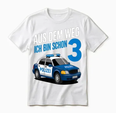 Polizei 3. Geburtstag Aus Dem Weg Ich Bin Schon 3 Unisex T-Shirt - White