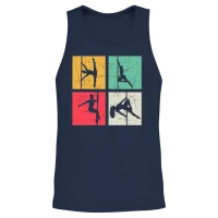 Pole Dance Silhouette - Pole Dancer Pole Dancing Unisex Tank Top - Navy – 2