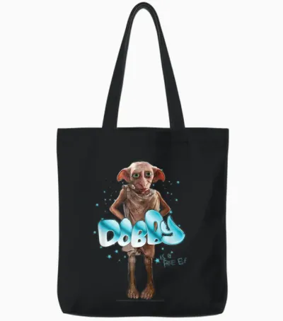 Harry Potter New Design 2025 Dobby Free Elf Tote Bags - Black