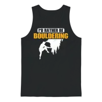 I'd Rather Be Bouldering Climbing Boulder Unisex Tank Top - Black – 1