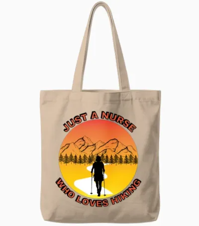 Just a Nurse Who Loves Hiking Tote Bags - Natural