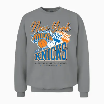 Nba Officiel New York Knicks Triple Threat Unisex Sweatshirt - Sport Grey