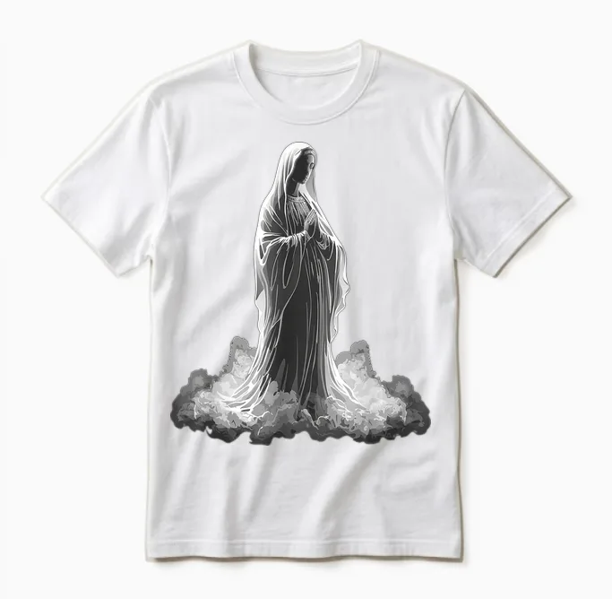 The Blessed Virgin Mary Christian & Faith Unisex T-Shirt in White