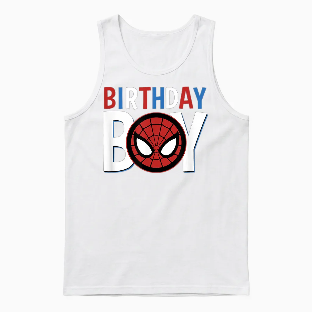 Marvel Avengers Classic Spider-Man Birthday Boy Unisex Tank Top in White