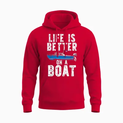 La Vie Est Meilleure Sur Un Bateau Unisex Hoodie - Red