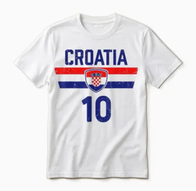 Croatia Tshirt Hrvatska Flag Zagreb Croatian Jersey Retro Unisex T-Shirt - White
