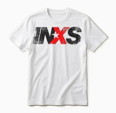 Inxs – Distressed Logo on White Unisex T-Shirt - White