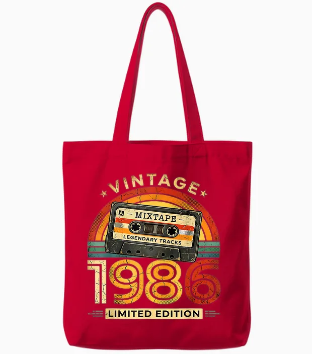 40 Geburtstag Mann Retro Vintage Limited Edition Deko Lustig Tote Bags in Red